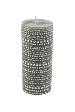 Svíčka šedá s krajkovým vzorem, V  (EGO-720112)