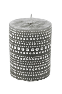 Svíčka šedá s krajkovým vzorem, M  (EGO-720116)