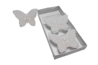 Svíčka motýl bílý, M, box, S3  (EGO-720140)