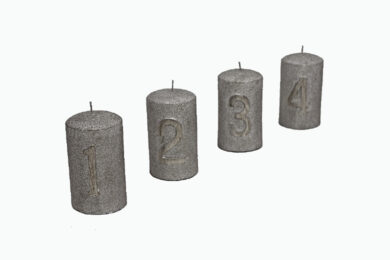 Svíčka adventní 2, stříbrná, V  (EGO-720414)