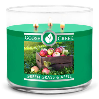 Svíčka 0,41 KG GREEN GRASS & APPLE, aromatická v dóze, 3 knoty  (ZGC-GC151098)