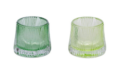 Svícen na čajovku, sklo, zelená, 8x8x6,7cm, 2T  (ZGE-12201278)