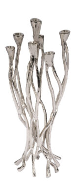 Svícen nerezový, stříbrná, v. 57cm  (ZGE-21902515)