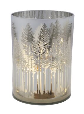 Svícen skleněný Stříbrný les,15x20cm  (ZGE-22102094)