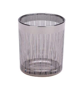 Svícen na čajovku Bamboo, sklo, stříbrná, pr.8  (ZGE-22103118)