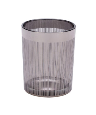 DOP JDD Svícen na čajovku Bamboo, sklo, stříbrná, pr.10x12,5cm  (ZGE-22103119)
