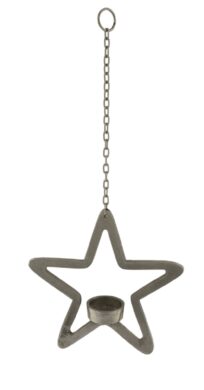 Závěs svícen Hvězda, stříbrná 19x19x5cm  (ZGE-22103513)