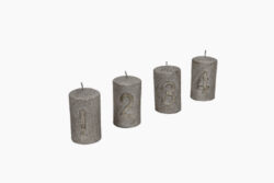 Svíčka adventní 1, stříbrná, M - Adventní svíčka s číslem 1 a rozměry 4,5x8cm