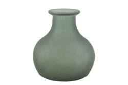 Váza LISBOA, 21cm, zelená matná - Krásná váza z ECO produktů VIDRIOS SAN MIGUEL 100% spotřebitelsky recyklované sklo s certifikací GRS.